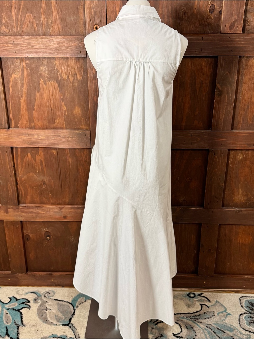 Anthropologie White Sleeveless Button-Front High-Low Dress - Picture 2 of 7